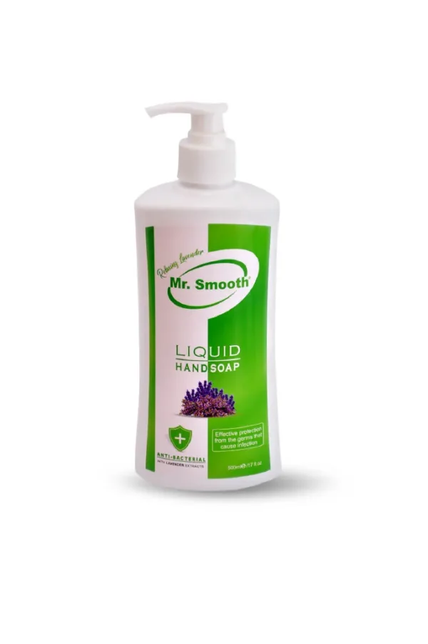 Mr. Smooth antibacterial product packaging – Powerful protection against germs and bacteria