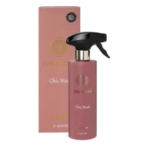 Pure Malaki Chic Musk Perfume in a 400ml bottle, featuring a sophisticated fragrance with soft musk and floral notes.