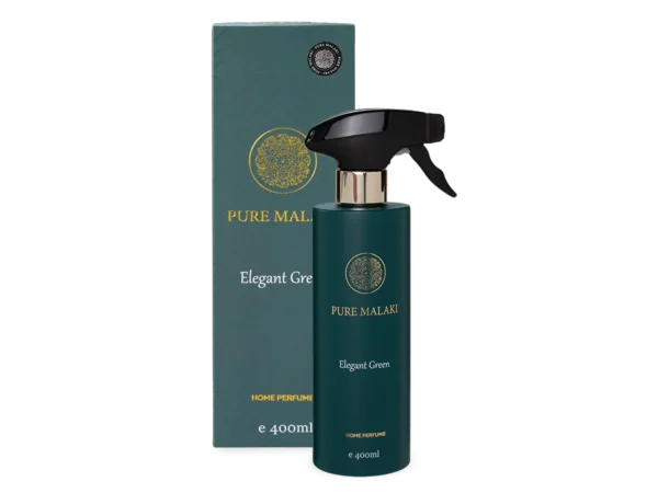 Pure Malaki Elegant Green Perfume in a 400ml bottle, featuring a refreshing fragrance with citrus and herbal notes.